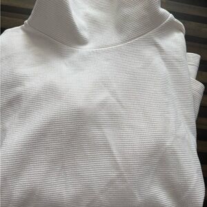 Lands' End Cream Textured Turtleneck